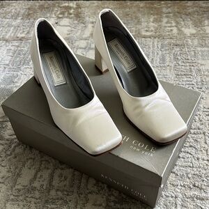 Kenneth Cole cream satin shoes